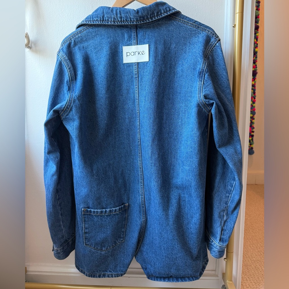 NWOT! Parke Medium Wash Long Sleeve Denim Romper Sz M! - Picture 4 of 8